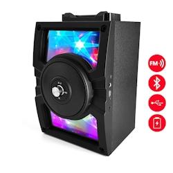 Enceinte mobile karaoké effet Magic Mirror - batterie - BT/USB/SD/FM - LedWood LED-5B401BT - 3700789503057_0