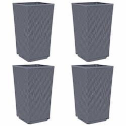 Helloshop26 - Jardinière bac lit surélevé plantes fleurs jardin terrasses lot de 4 32,5 x 32,5 x 57 cm PP gris 02_0039114 - 3000218056698_0