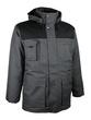 Parka polyester rip-stop enduit PVC - Imperméable 1000 mm - Doublée polaire - Capuche amovible - Coloris noir/gris anthracite_0