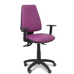 Piqueras y Crespo Silla Elche asincro similpiel morado con brazo regulable y ruedas de parqué - violet multi-matériau 14ASSP760B10RP_0