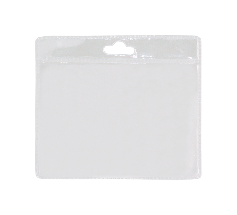 Porte-badge en plastique transparent - léger 4,6g - idéal pour tour de cou_0