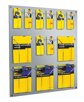 Porte-brochures mural métallique 