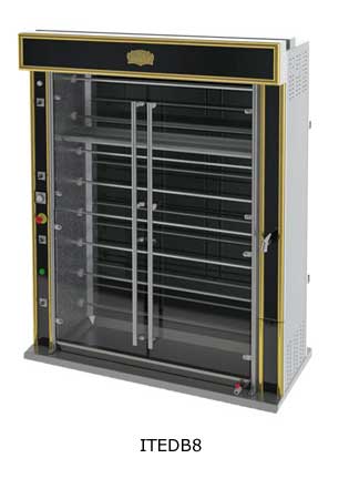 Rôtissoire électrique avec douchette - itedb88 - Inox, capacité 6 poulets, 400 V triphasé_0