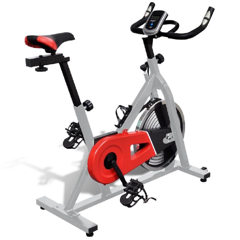 Vélo d\'appartement avec capteur de pulsations écran lcd sport fitness musculation 0702060