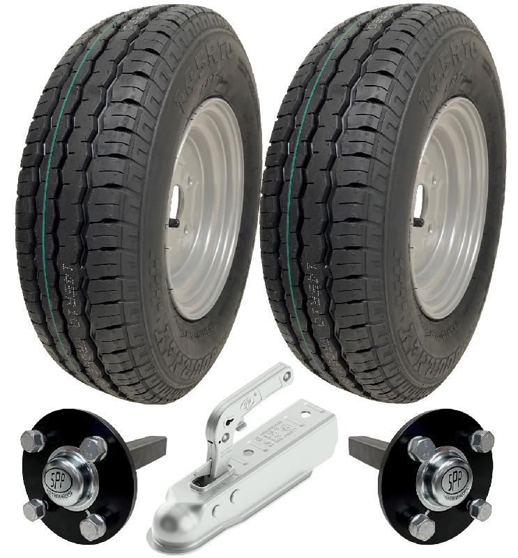 145R10C Kit remorque, haute vitesse, roues Wanda, essieux et attelage 750 kgs_0