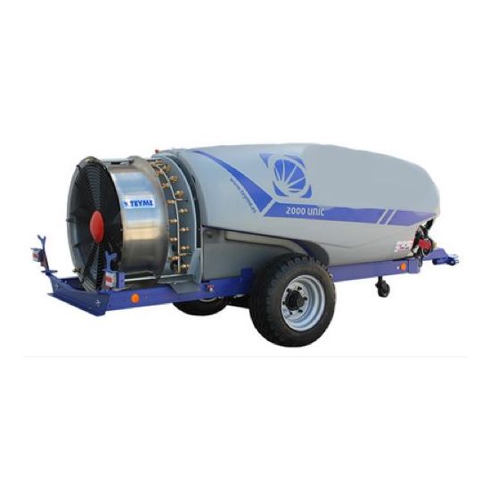 Atomiseur traîné 1000 litres - Turbine 915 mm - 16 jets doubles têtes antigouttes - Pompe APS 121S 115L - Réglage par électrovanne électrique_0