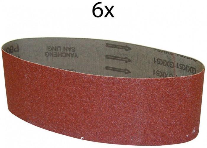 Bandes abrasives 76 x 533 mm g80 - lot de 6 pour ponceuse g58146_0