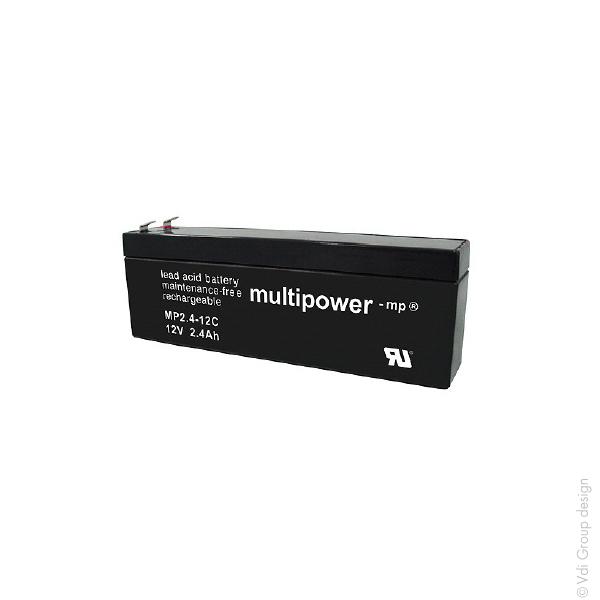 Batterie de démarrage plomb AGM MP2.4-12C 12V 2.4Ah - Terminal T1 (Faston 4.8mm)_0
