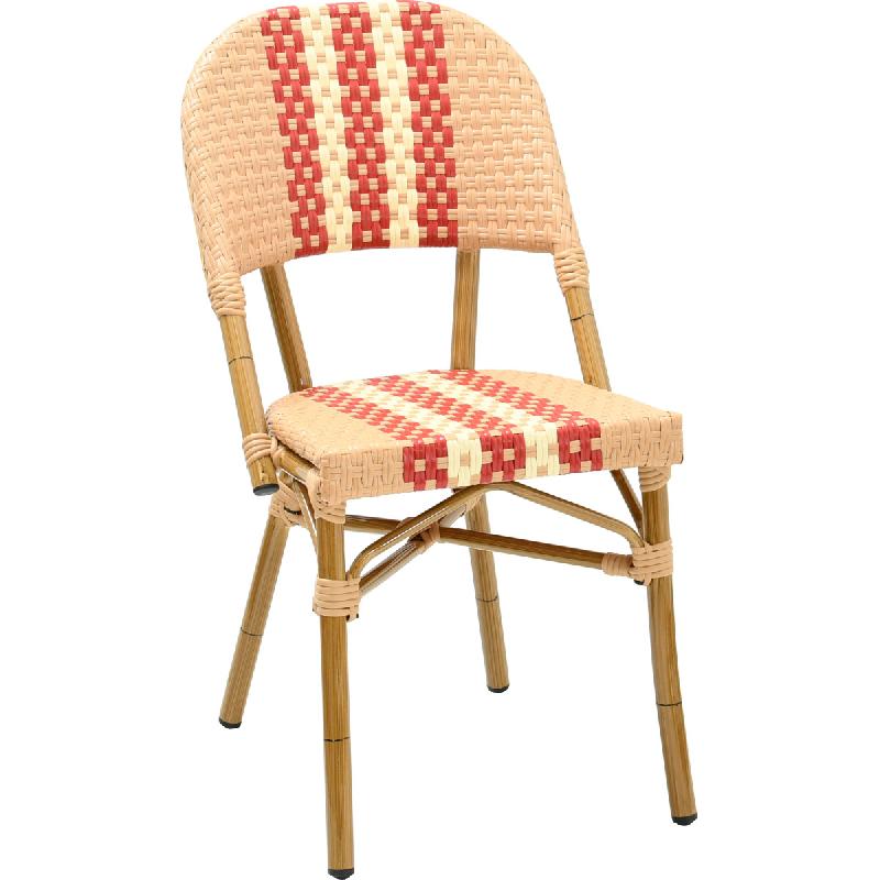 Chaise de restaurant PONTOY - aluminium rotin tressage nylon_0