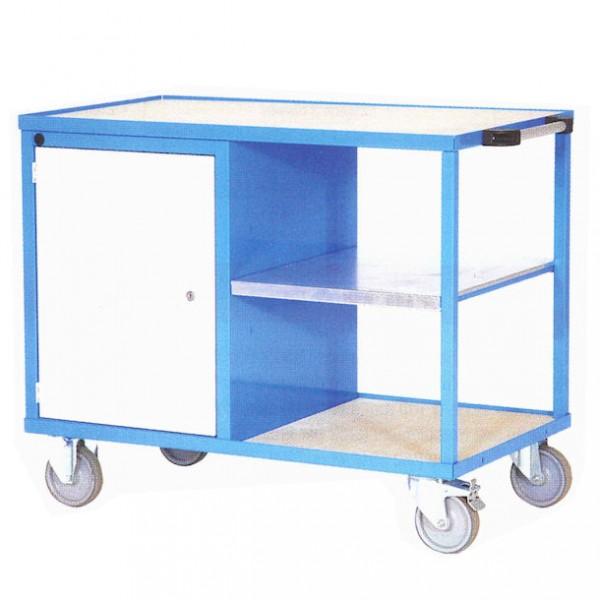 Établi d'atelier mobile - porte et étagères - idéal pour le rangement et l'organisation - Marque Rolléco_0
