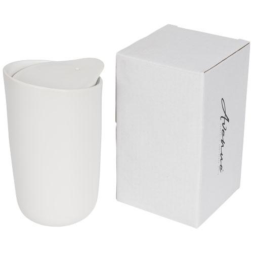Gobelet en céramique à double paroi 400ml - Mysa avec couvercle en céramique - compatible micro-ondes_0