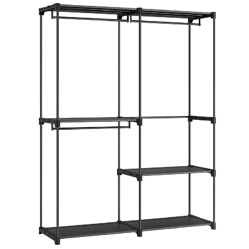 Helloshop26 - Armoire chambre porte-vêtements penderie 43 x 138 x 182 cm 3 compartiments de suspension avec étagères grande capacité 12_0003975 -_0