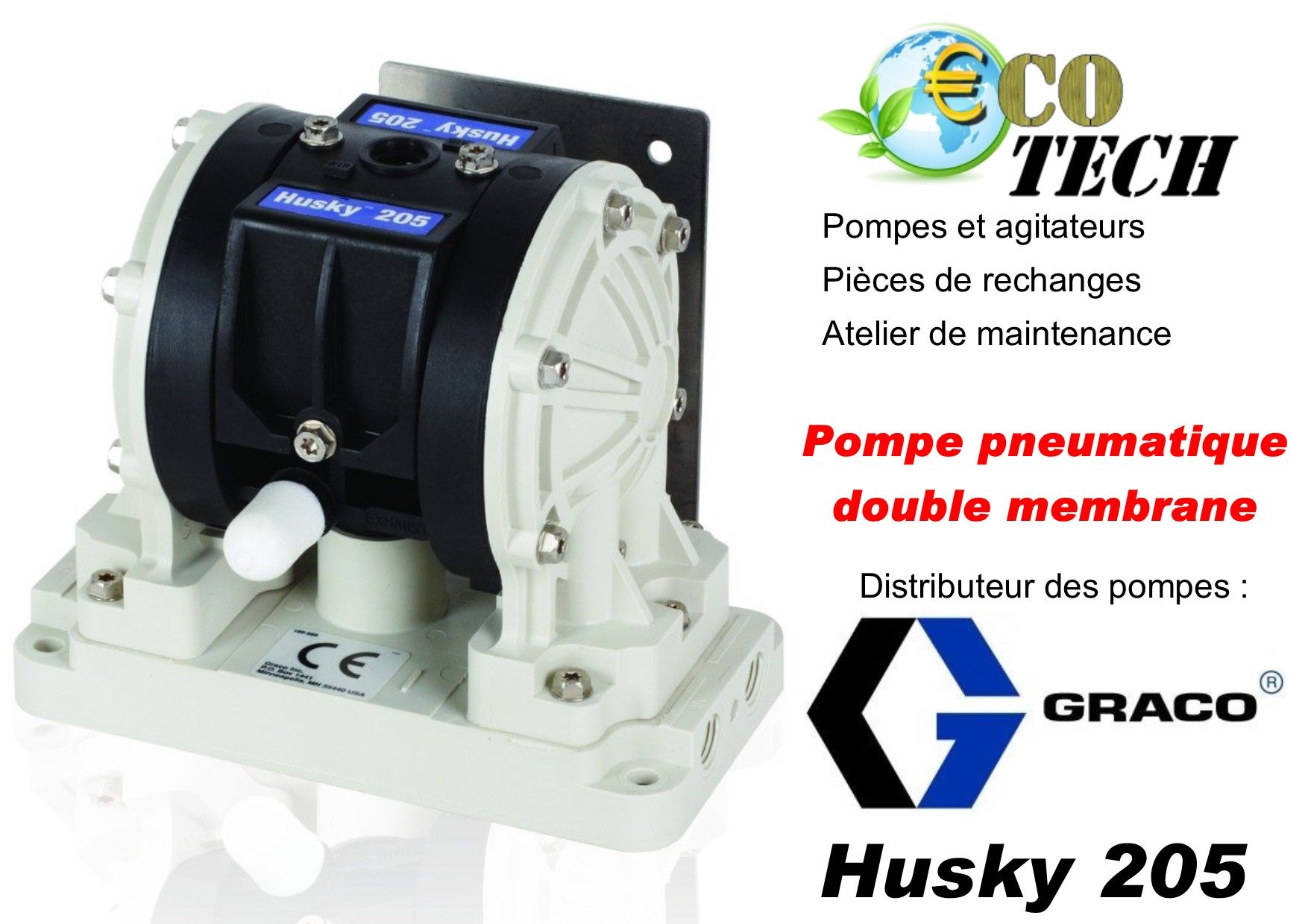 Husky 205 pompes pneumatiques à double membrane graco bretagne normandie_0