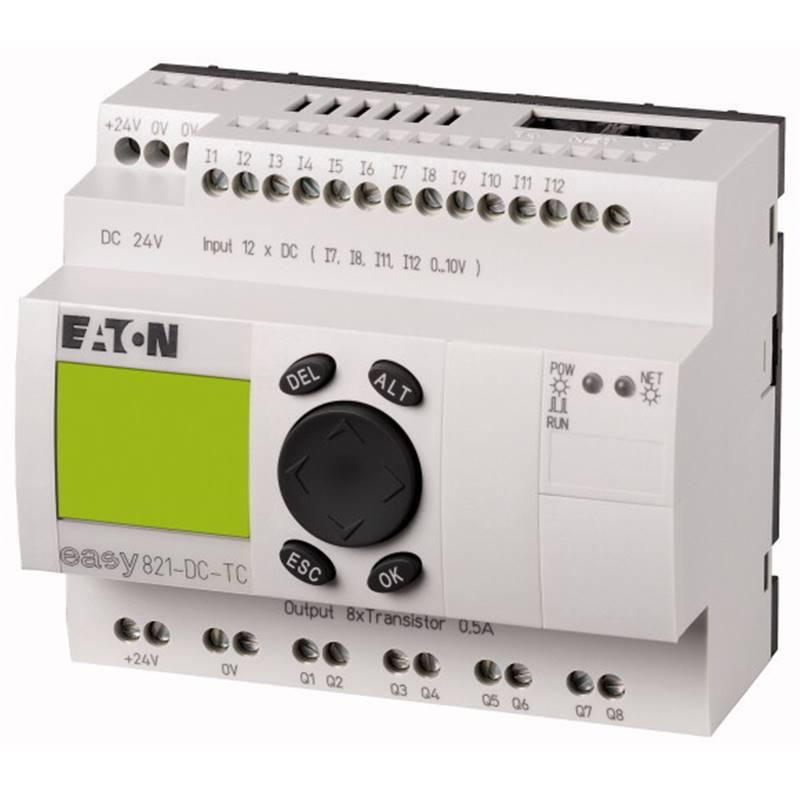 Module logique EASY821-DC-TC - 24V DC, 12 entrées TOR (4 analogiques), 8 sorties TOR, afficheur, horloge, extensible easyNet_0