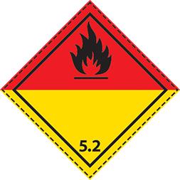 Plaque-étiquette de danger ADR magnétique 30×30 cm - classe 5.2 - Référence 46383_0