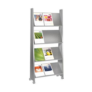 Porte-brochures 'PD' - sans éclairage, 4 tablettes en acier perforé pour 12 documents A4_0