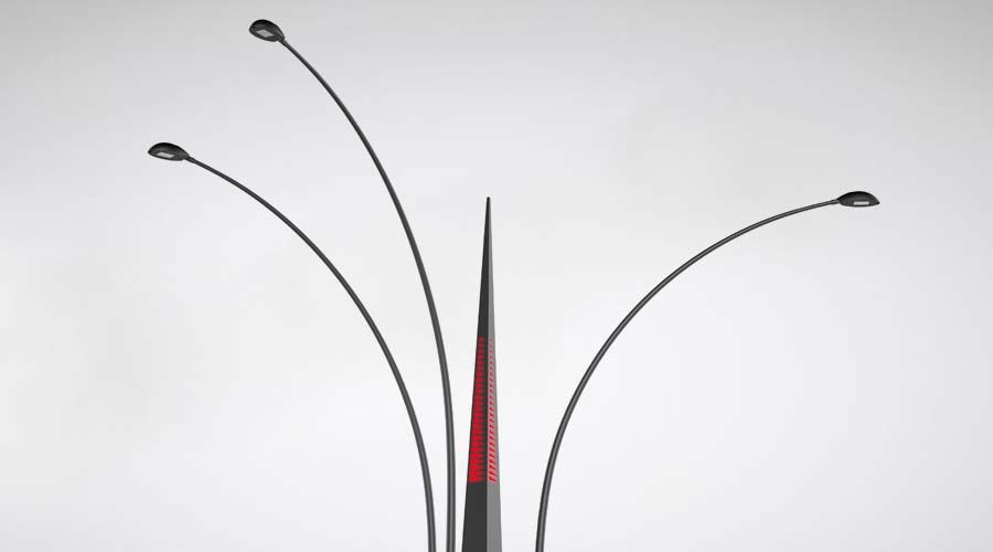Rondò Quadro Totem - Totem pour l’éclairage public et routier - GMR Enlights - Décoration rétro-éclairée à LED personnalisable_0