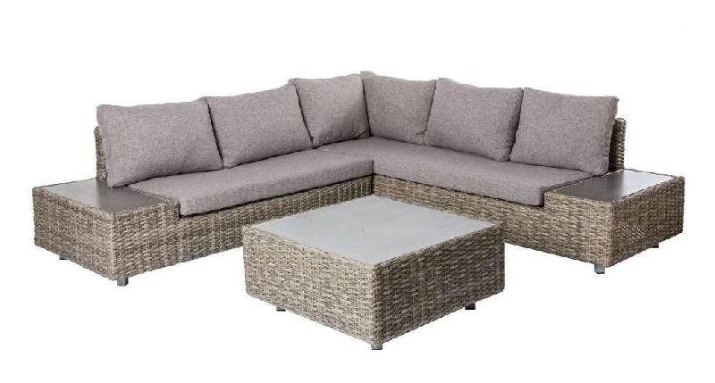 Salon De Jardin Bas Rotin Polyethylene Pedro Gris Comparer Les