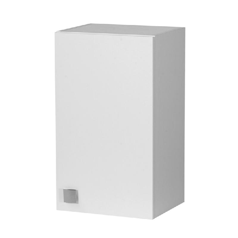 THE WHITE STONE Meuble mural blanc frassinato 40×69×33 cm avec porte et étagère réglable, déjà monté pour salle de bain, cuisine, buanderie et_0