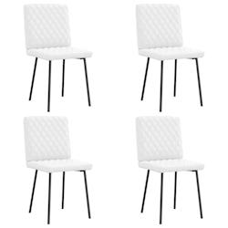 VidaXL Chaises à Manger Lot De 4 Blanc Similicuir - blanc 8721158566645_0