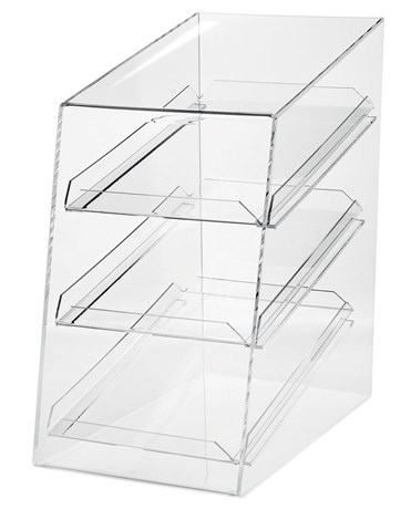 VITRINE DE PRÉSENTATION À 3 PLATEAUX L.27 CM