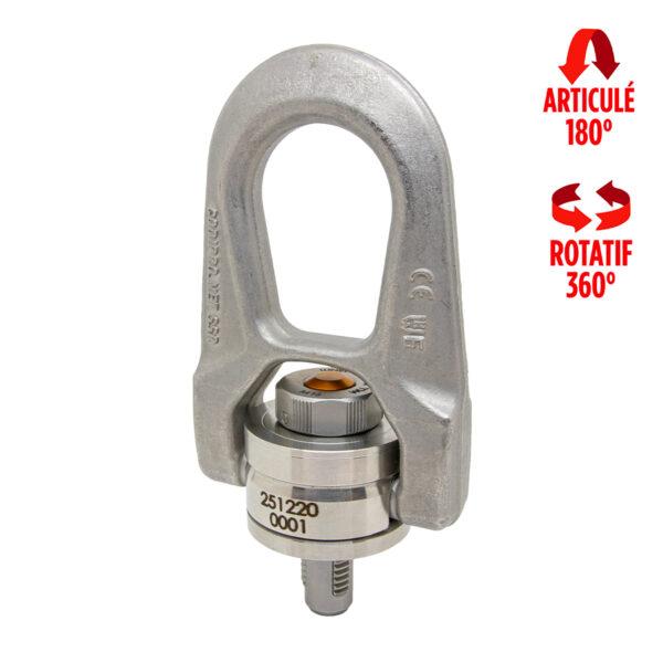 Anneau de levage en inox SS.QL.DSR - ancrage rapide - 0,25 à 2,5 tonnes - double articulation_0
