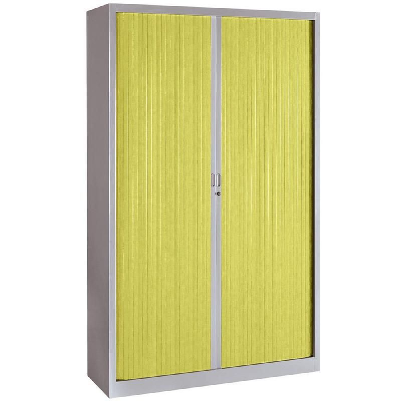ARMOIRE MÉTAL CLASSTOUT COLOR - A RIDEAUX - L. 120 - H. 198 - CORPS ALUMINIUM  - RIDEAUX ANIS