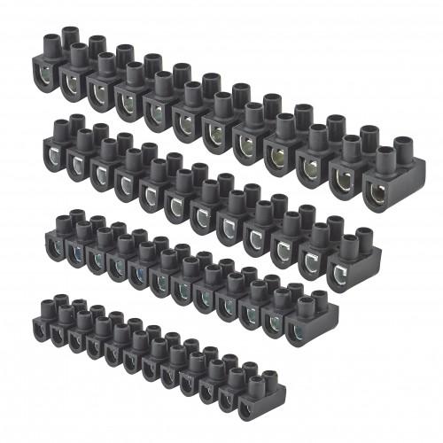 BARRETTE DE CONNEXION NOIRE - 1X2,5MM² / 1X6 MM²/ 1X10MM² /1X16MM² - LOT DE 4 DEBFLEX