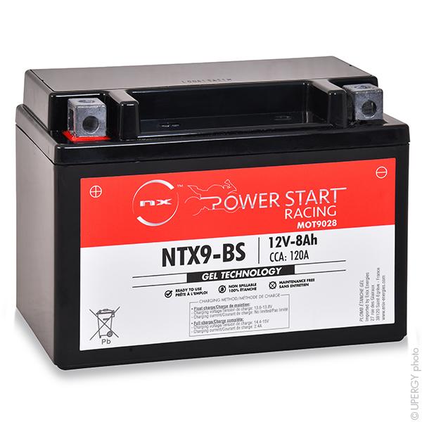 Batterie moto gel 12V 8Ah YTX9-BS / FTX9-BS / WP9BS - Sans entretien et haute performance_0