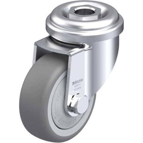 BLICKLE - ROULETTE PIVOTANTE Ø 50MM BANDAGE CAOUTCHOUC TPE 50KG - LRA-TPA 50KF