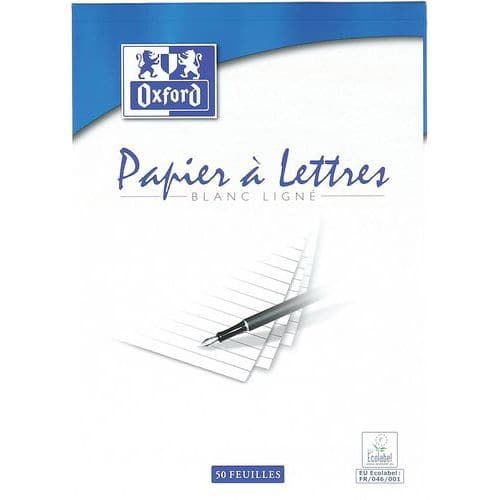 BLOC DE CORRESPONDANCE ENDOSSÉ A5 100P 80G LIGNÉ 8MM - OXFORD