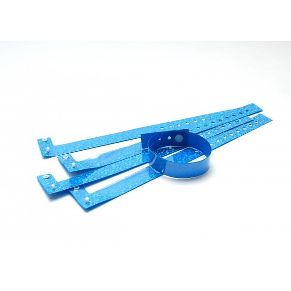 Bracelets holographiques type L avec bulles - bleu (299 C) - adaptés pour fêtes et grands évènements_0