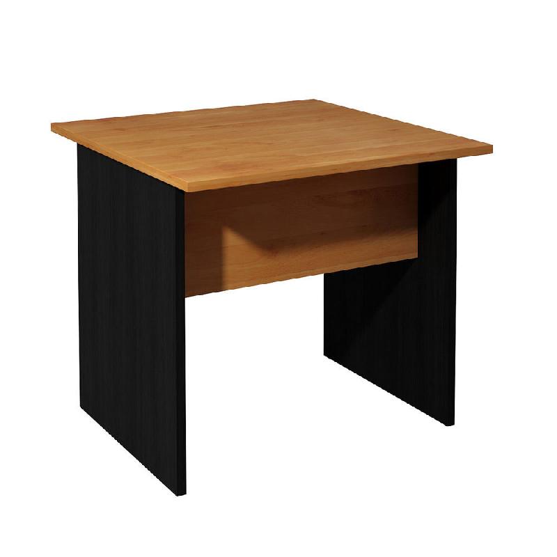 BUREAU DROIT PRONTO BOIS - L.80 X P.80 CM - PLATEAU AULNE - PIEDS PANNEAUX NOIR