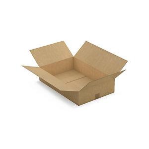 CAISSE CARTON BRUNE SIMPLE CANNELURE RAJA 59X39X13 CM