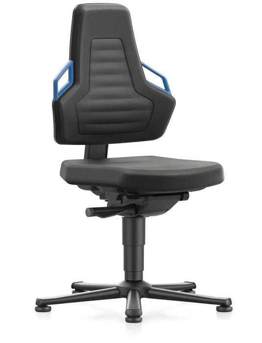 Chaise atelier pivotante Nexxit patin tissu Supertec noir couleur de la poignée bleu 450-600 mm BIMOS_0