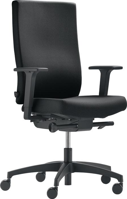 Chaise de bureau pivotante avec technique synchrone noir 400-520 mm avec accoudoirs Capacité charge 110 kg DAUPHIN_0