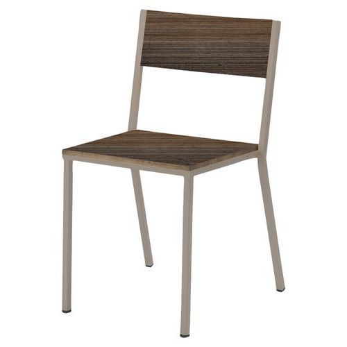 CHAISE TORONTO ASS/DOS PIN VIEILLI FONCÉ / ACIER TAUPE - JAYSO