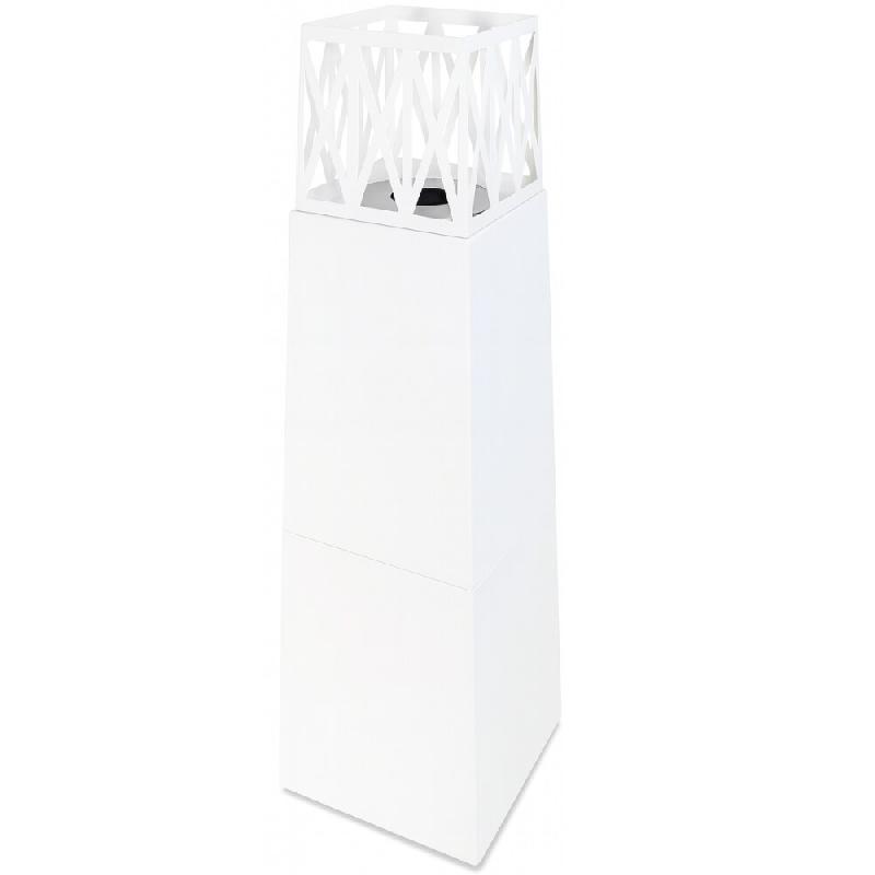 Cheminée au bioéthanol « Biocamino » en acier, brûleur de 2 litres, poêle d'intérieur ou d'extérieur, 40 x 145 cm - Blanc - blanc acier 8054751675576_0