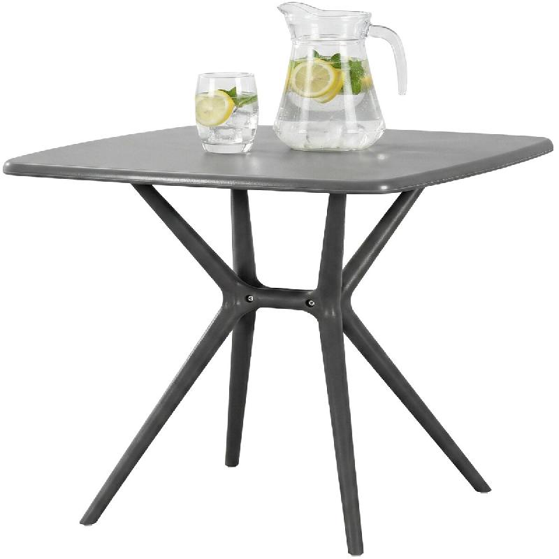 CLP Table de jardin Becky carree Plastique HBT: 76x72x72 cm Gris foncé - gris 327030_0