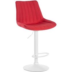 CLP Tabouret de bar Toni en Tissu Pied trompette en Métal Rouge/Blanc - rouge textile 321537_0