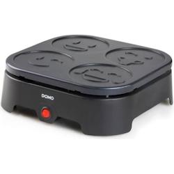 Crepiere Electrique    - 4 crepes - Motifs EMOJI - revetement anti-adhésif - 600w - l31 x L34 x h13 cm usage non-intensif DOMO - 3666749442241_0