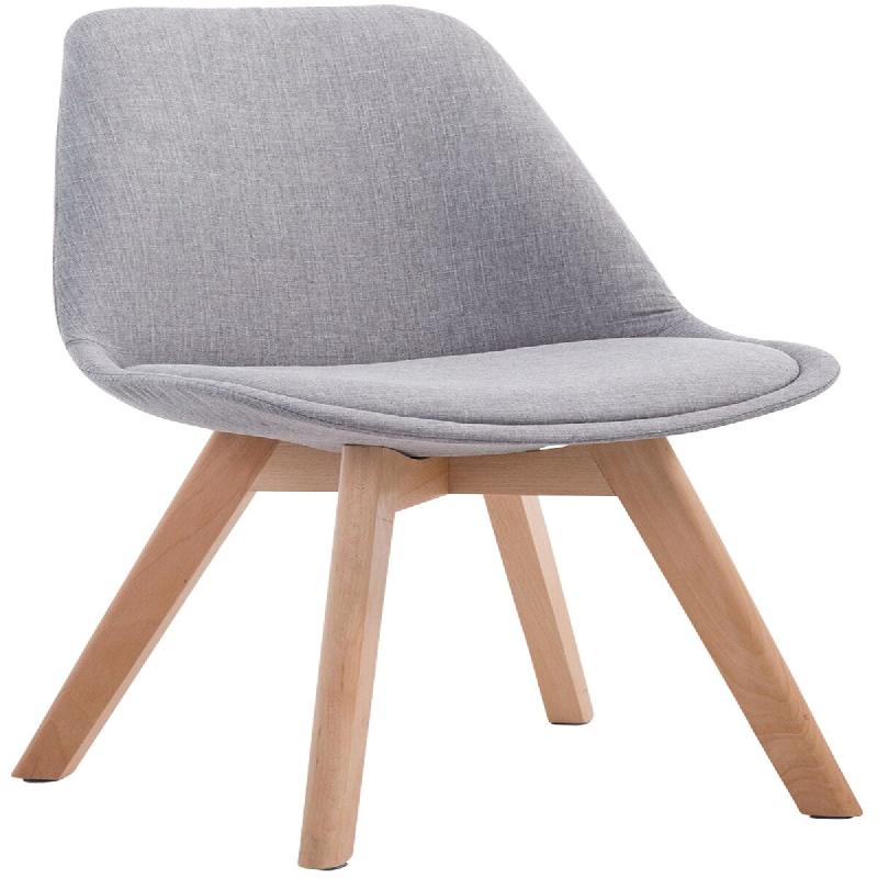 Décoshop26 - Chaise de salle à manger x1  design scandinave en tissu gris et piètement à 4 pieds en bois clair 10_0003272 - gris Bois massif 30002_0