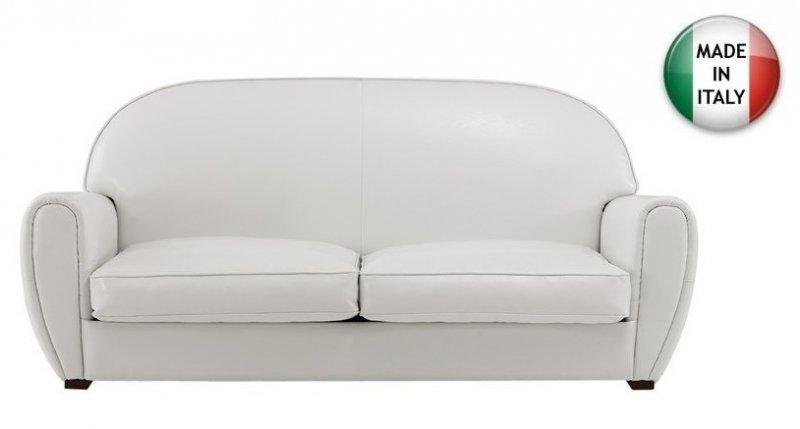 Canapé Club 3 places en polyuréthane blanc mat - Style vintage anglais - Fabrication 100% italienne_0
