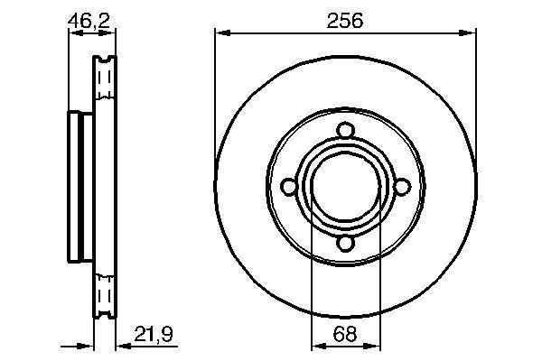 Disque de frein Bosch 0986478018 - ventilé intérieur - boîte de 2 - avant - 4 trous_0