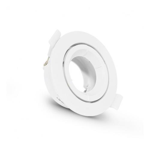 Support plafond rond orientable blanc Ø90 mm - Elv424181 - Rue des ampoules - Vision_0