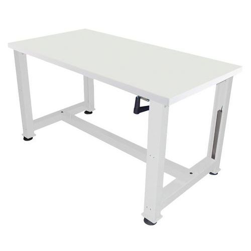 ETABLI À MANIVELLE STRATIFIÉ 1200 X 750 X HT 737/1037 CM GRIS 7035 - ANJOU TOLERIE