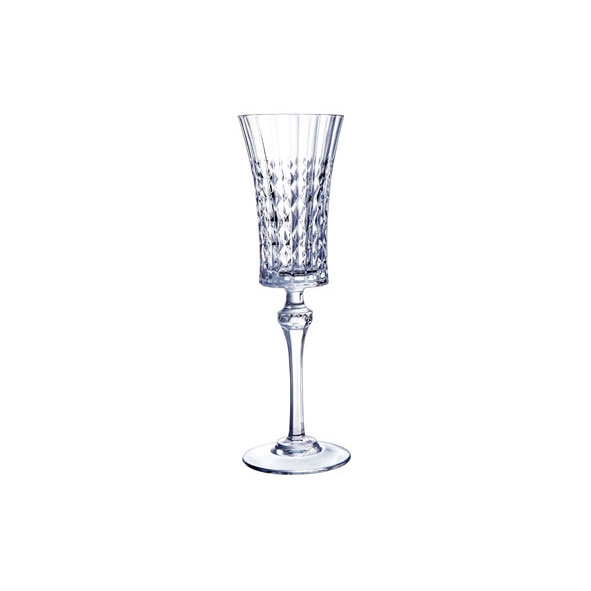 FLÛTE À CHAMPAGNE 15CL EN VERRE KRYSTA TRANSPARENT - LOT DE 6 - ECLAT CRISTAL D'ARQUES - LADY DIAMOND
