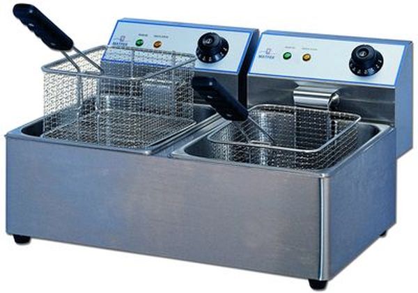 Friteuse professionnelle électrique en inox - Thermostat 60° à 190°C - Protection surchauffe_0