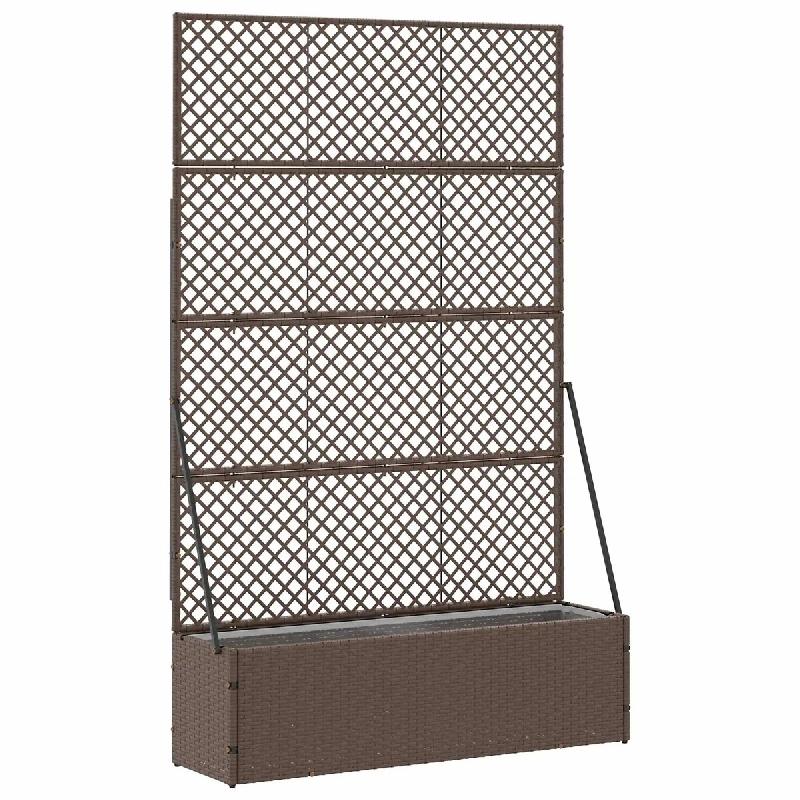 Helloshop26 - Cache-pot de jardin rectangulaire moderne 105 x 30 x 170 cm durable ambiance épurée en métal marron 02_0047455 - marron métal 300023_0