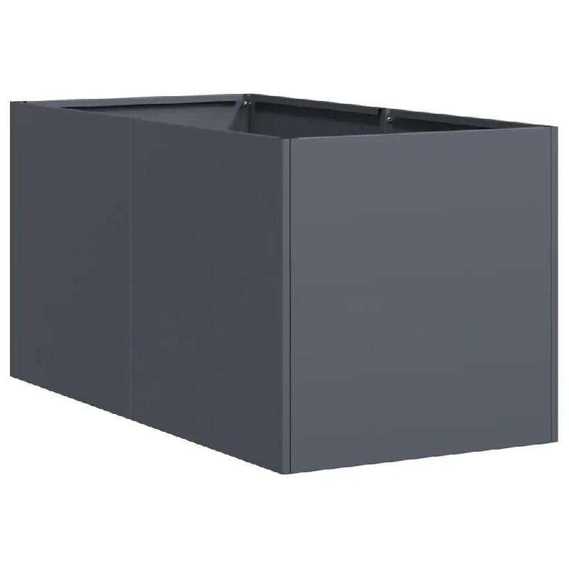 Helloshop26 - Jardinière rectangulaire élégante pour balcon jardin 40 x 80 x 40 cm stabilité accrue esthétique moderne en acier 02_0051519 - acie_0